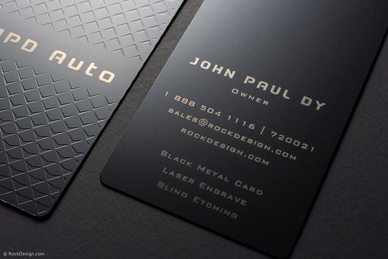 tarjetas de presentación en metal